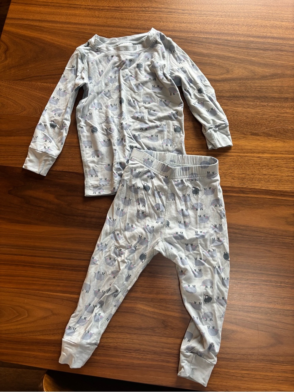 Hanna Andersson Light Blue Pajama Set with Gray and Dark Gray Sheep